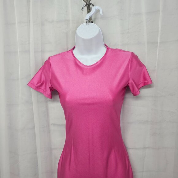 Skims Dress Pink Maxi Shine Jersey Satin Bodycon M NWT - Picture 2 of 10
